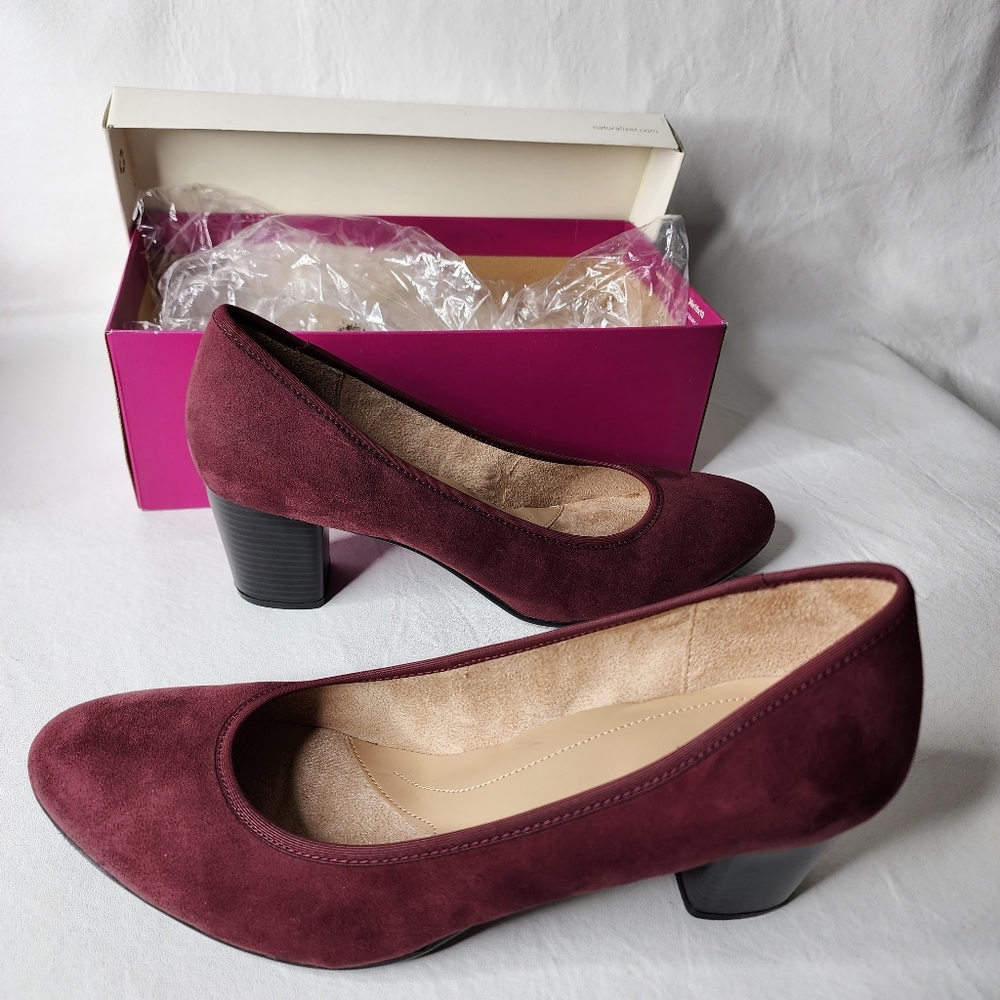 Naturalizer Classic Pumps N5 Comfort Naomi Wine Fabric Heels Women’s Size 11 W